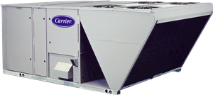 Carrier commercial air conditioning unit from Warren Heating and Cooling.