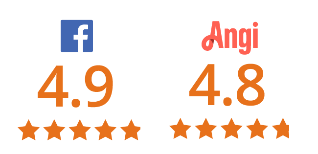 Review Scores. 4.9/5 on Facebook and 4.8/5 on Angi