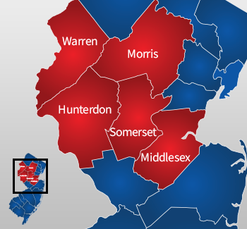 Warren Heating and Cooling service area map.